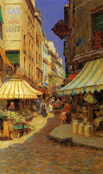 Main Product Photo of The Marketplace, Midday Painting by Luther Emerson Van Gorder