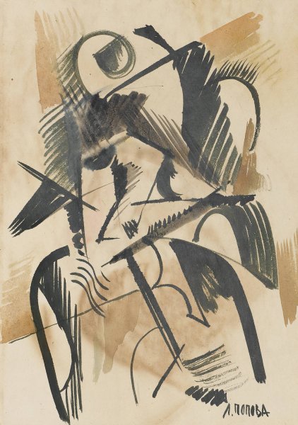 Cubist Study by Lyubov Popova - Hand-Painted Oil Painting Reproduction
