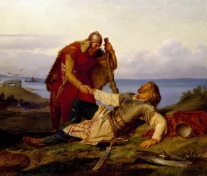 Hjalmar Parting From Orvar Odd After The Fight on SamsO by Mårten Eskil Winge Oil Painting