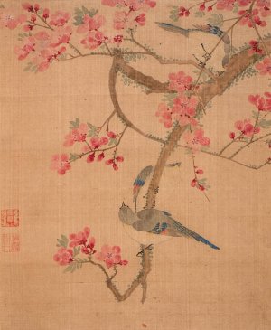 Peach Blossoms and Birds by Ma Yuanyu Oil Painting