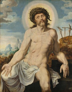Christ as the Man of Sorrows by Maarten Van Heemskerck Oil Painting