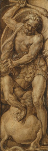 Hercules Destroying the Centaur Nessus by Maarten Van Heemskerck Oil Painting