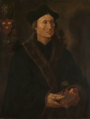 Portrait of Johannes Colmannus, Rector of the Convent of St. Agatha at Delft Oil painting by Maarten Van Heemskerck