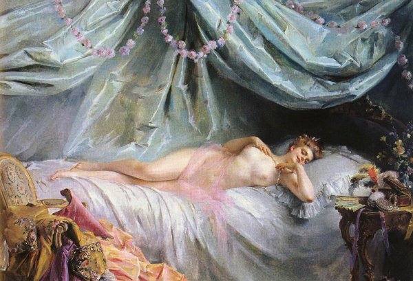 La Volupte by Madeleine Jeanne Lemaire - Hand-Painted Oil Painting Reproduction