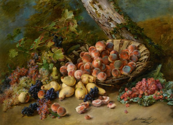 Still Life with Fruits by Madeleine Jeanne Lemaire - Hand-Painted Oil Painting Reproduction