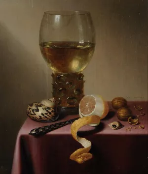 Nature morte au citron Oil painting by Maerten Boelema De Stomme