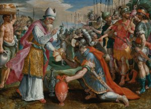 Abraham And Melchizedek by Maerten De Vos Oil Painting