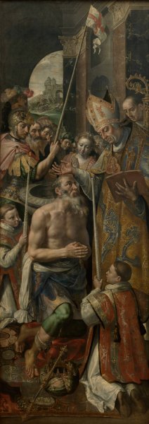 Baptism of the King of Silene by Maerten De Vos Oil Painting