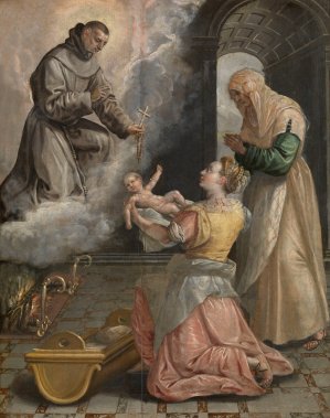 Saint Didacus Brings the Stillborn Girl to Life by Maerten De Vos Oil Painting