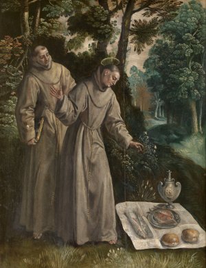 Saint Didacus Finds a Miraculous Meal by Maerten De Vos Oil Painting