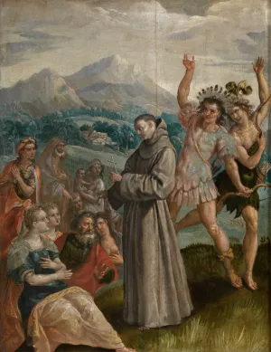 Saint Didacus Preaches in the Canary Islands Oil painting by Maerten De Vos