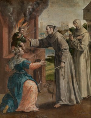 Saint Didacus Saves a Boy From the Oven by Maerten De Vos Oil Painting