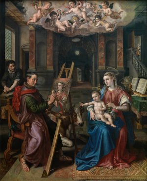 Saint Luke Painting the Virgin by Maerten De Vos Oil Painting