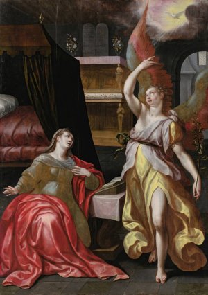 The Annunciation Oil painting by Maerten De Vos