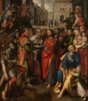 Then Give to Caesar What is Caesar's by Maerten De Vos Oil Painting