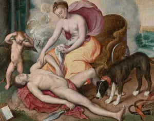 Venus And Adonis by Maerten De Vos Oil Painting