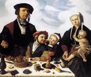 Family Portrait by Maerten Van Heemskerck Oil Painting