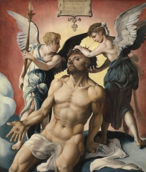 Man of Sorrows by Maerten Van Heemskerck Oil Painting