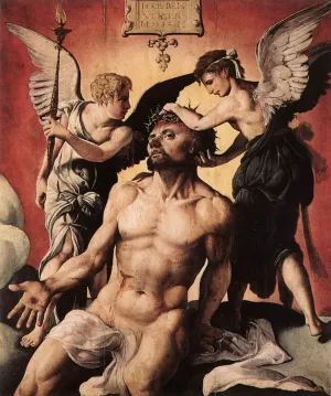 Man of Sorrows by Maerten Van Heemskerck Oil Painting