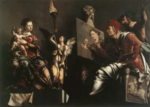St Luke Painting the Virgin and Child by Maerten Van Heemskerck - Oil Painting Reproduction