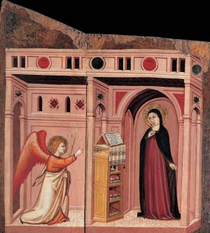 Annunciation by Maestro Di Campli Oil Painting