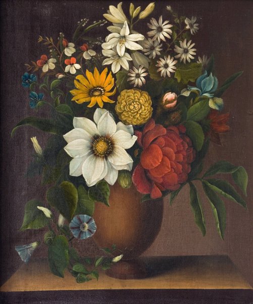 Vase Med Blomster  by Magdalene Margrethe Barens - Hand-Painted Oil Painting Reproduction