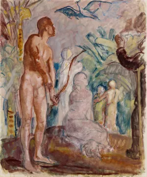 Bird of Paradise, sketch by Magnus Enckell Oil Painting