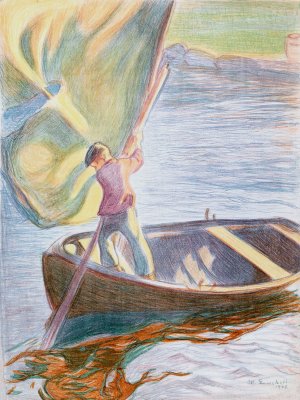 Boy and Sail by Magnus Enckell Oil Painting