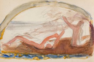 Luonnos teokseen Kultakausi Oil painting by Magnus Enckell