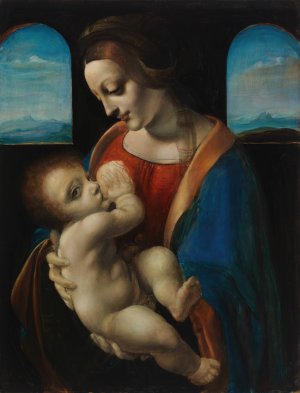 Madonna Litta, copy after Leonardo da Vinci by Magnus Enckell Oil Painting