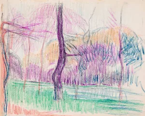 Maisema, puita by Magnus Enckell Oil Painting