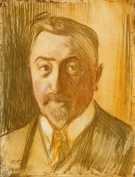 Portrait of Chamberlain Hjalmar Linder  by Magnus Enckell - Hand-Painted Oil Painting Reproduction