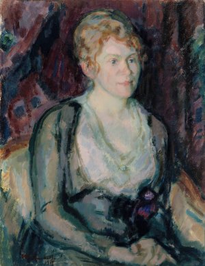 Portrait of Mrs. Agda Vilen by Magnus Enckell Oil Painting