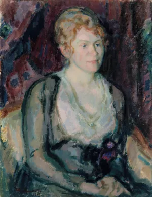 Portrait of Mrs. Agda Vilen by Magnus Enckell Oil Painting