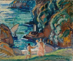 Rocky Shore in the Sun, Porto Fino by Magnus Enckell Oil Painting