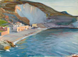 Shore Landscape from the Naples Region by Magnus Enckell Oil Painting
