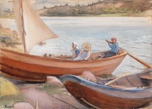 Veneita rannalla by Magnus Enckell Oil Painting