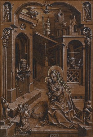 Die Geburt Christi by Mair Von Landshut Oil Painting