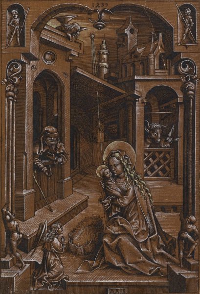 Main Product Photo of Die Geburt Christi  Painting by Mair Von Landshut