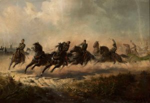 Artillery charge by Maksymilian Gierymski Oil Painting