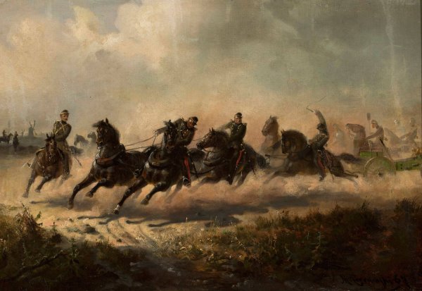 Main Product Photo of Artillery charge  Painting by Maksymilian Gierymski