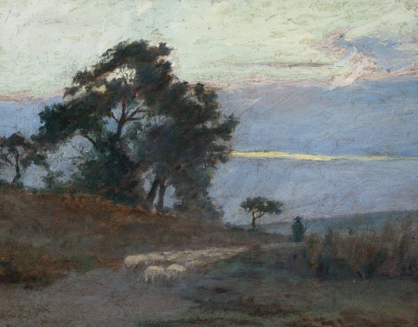 Main Product Photo of Landscape at Sunrise  Painting by Maksymilian Gierymski