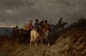 Reconnaissance by Kuban Cossacks by Maksymilian Gierymski Oil Painting