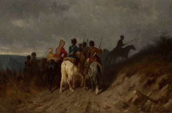 Main Product Photo of Reconnaissance by Kuban Cossacks  Painting by Maksymilian Gierymski