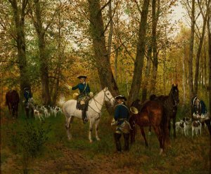 Resting on a hunt by Maksymilian Gierymski Oil Painting