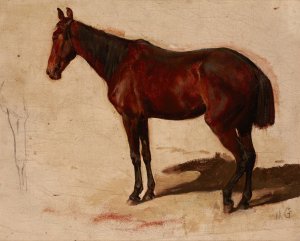 Study of a Horse by Maksymilian Gierymski Oil Painting