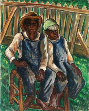 Brothers by Malvin Gray Johnson Oil Painting
