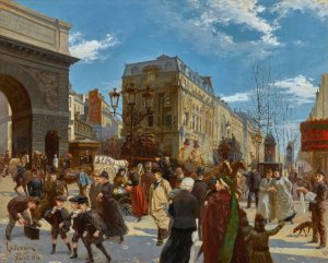 The Porte Saint Martin by Manfred Lindemann-Frommel Oil Painting