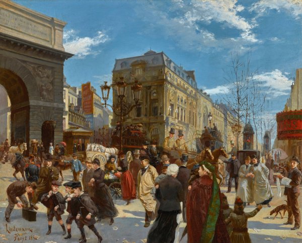 The Porte Saint Martin  by Manfred Lindemann-Frommel - Hand-Painted Oil Painting Reproduction