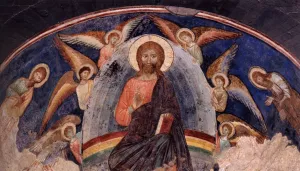 Christ in Glory Among Angels by Manfredino Da Pistoia - Oil Painting Reproduction